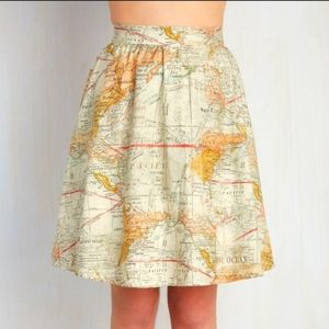 Modcloth Map Retro Midi Skirt